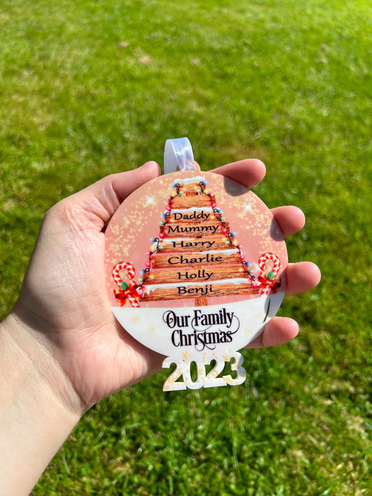 Family Christmas Tree Decoration, Family Christmas Bauble, Family Tree Bauble, Family Decoration