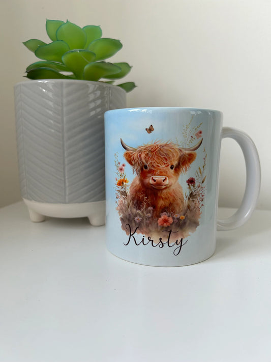 Highland Cow Mug, Personalised Highland Cow Mug, Highland Cow Gift, Highland Cow Present, Highland Cow, Cow Mug, Cute Highland Cow Mug