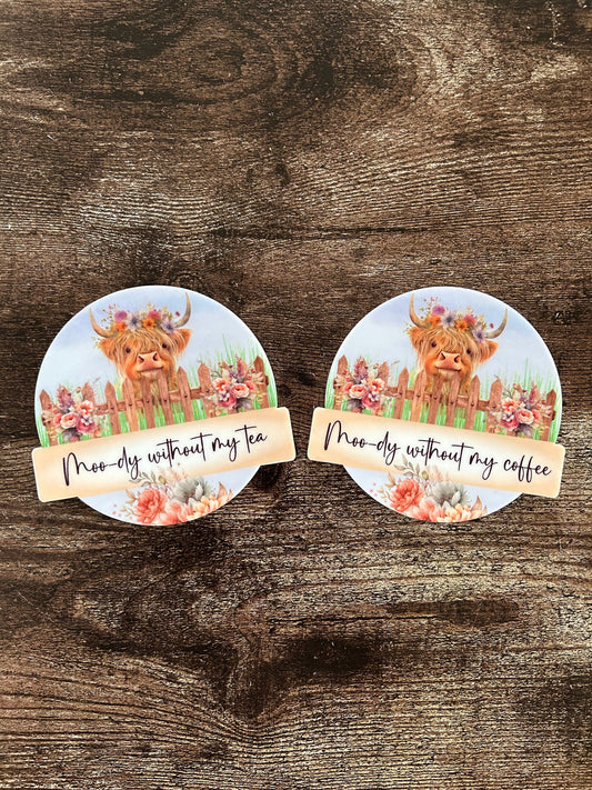 Highland Cow Coaster, Funny Highland Cow Coaster, Funny Cow Coaster, Cow Coaster, Highland Cow Gift, Highland Cow Present