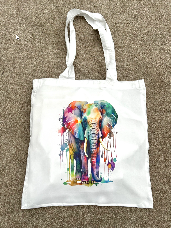 Personalised Elephant Tote Bag, Elephant Gift, Elephant Present, Elephant Bag, Gift For Friend, Personalised Tote Bag, Bag For Friend, Birthday Gift