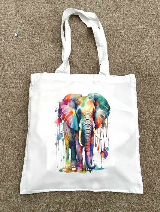 Personalised Elephant Tote Bag, Elephant Gift, Elephant Present, Elephant Bag, Gift For Friend, Personalised Tote Bag, Bag For Friend, Birthday Gift