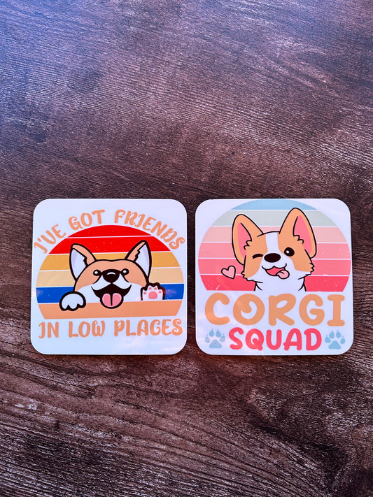 Benji The Corgi Dog Coasters, Corgi Coasters