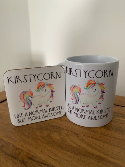 Unicorn Mug, Unicorn Name Mug Set, Unicorn Gift, Name Mug