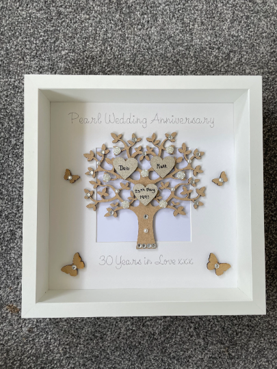 Personalised Pearl Wedding Anniversary Gift, Pearl Wedding Gift,Pearl Wedding Frame