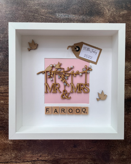 Mr & Mrs Personalised Frame, Wedding Day Gift