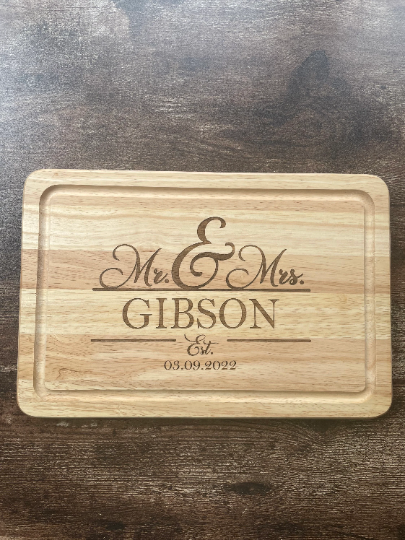 Mr and Mrs Chopping Board, Mr and Mrs Gift, Wedding Day Gift