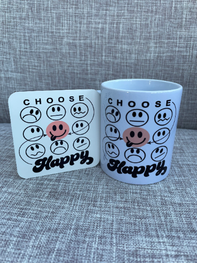 Smile Face Mug, Happy Mug, Keep Smiling Mug, Choose Happy Mug