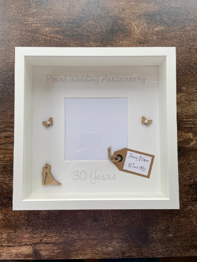Personalised Pearl Wedding Anniversary Gift, Pearl Wedding Gift,Pearl Wedding Frame, Wedding Gift, 30th Wedding Gift