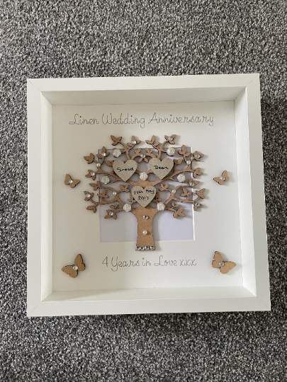 Linen Wedding Frame, Linen Wedding Gift, Linen Wedding Anniversary Gift