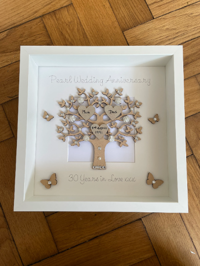 Personalised Pearl Wedding Anniversary Gift, Pearl Wedding Gift,Pearl Wedding Frame