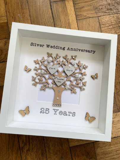 Silver Wedding Anniversary Frame, Silver Wedding Gift, Wedding Gift