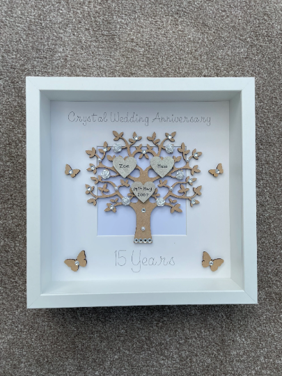 Personalised Crystal Wedding Anniversary Gift, Crystal Wedding Gift, Crystal Wedding Frame
