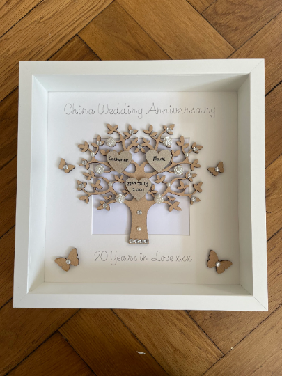 Personalised China Wedding Anniversary Frame, China Anniversary Gift