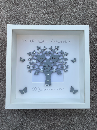 Personalised Pearl Wedding Anniversary Gift, Pearl Wedding Gift, Pearl Wedding Frame