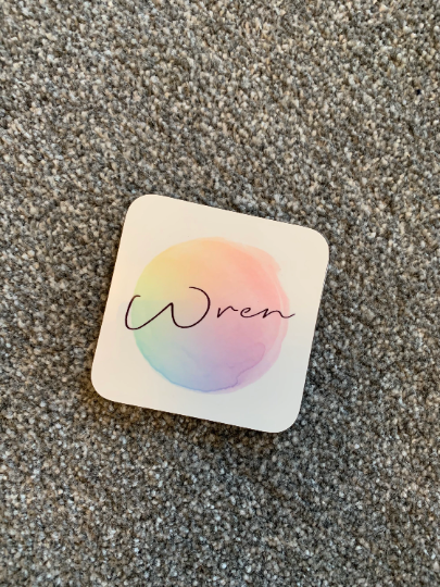 Rainbow Coaster, Rainbow Name Coaster, Tea Coaster, Coffee Coaster
