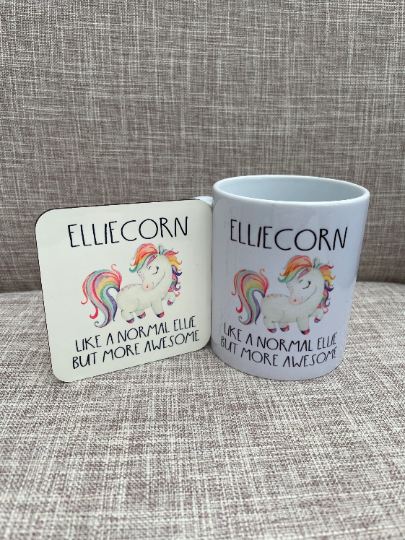Unicorn Mug, Unicorn Name Mug Set, Unicorn Gift, Name Mug