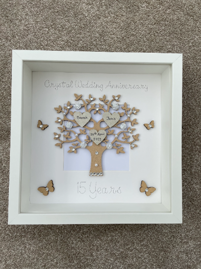 Personalised Crystal Wedding Anniversary Gift, Crystal Wedding Gift, Crystal Wedding Frame