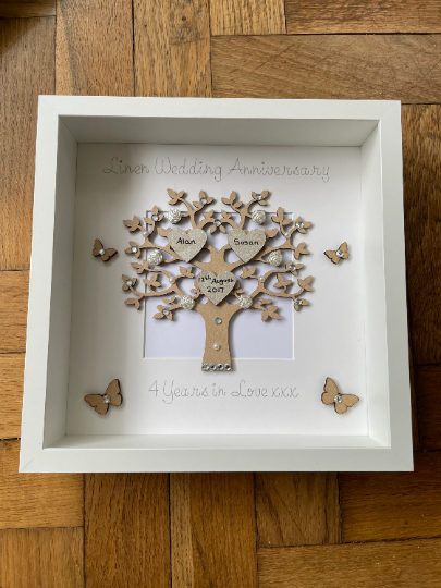 Linen Wedding Frame, Linen Wedding Gift, Linen Wedding Anniversary Gift