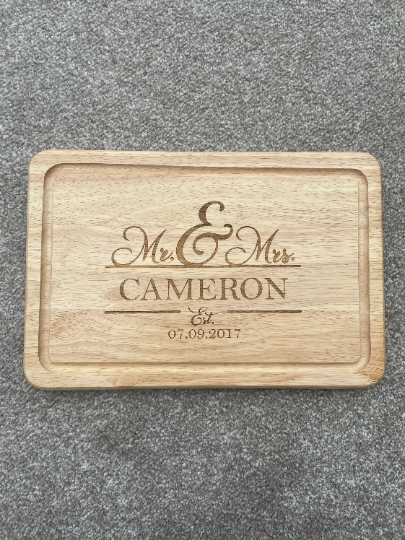 Mr and Mrs Chopping Board, Mr and Mrs Gift, Wedding Day Gift