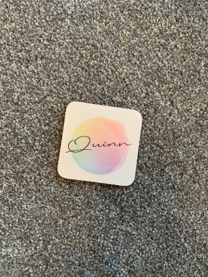 Rainbow Coaster, Rainbow Name Coaster, Tea Coaster, Coffee Coaster