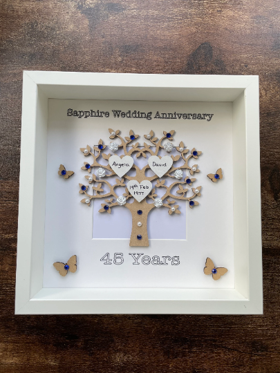 Sapphire Wedding Anniversary Frame, Sapphire Wedding Anniversary Gift