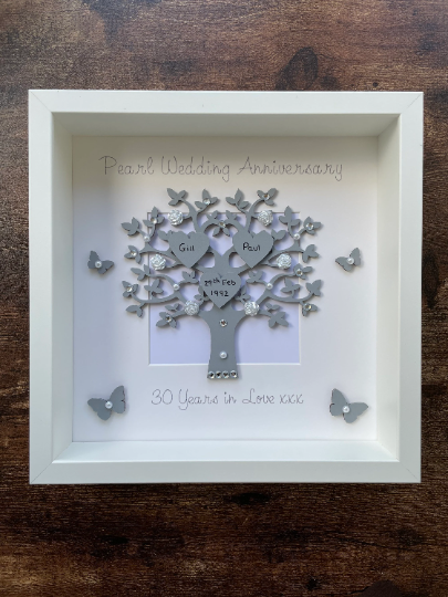 Personalised Pearl Wedding Anniversary Gift, Pearl Wedding Gift, Pearl Wedding Frame