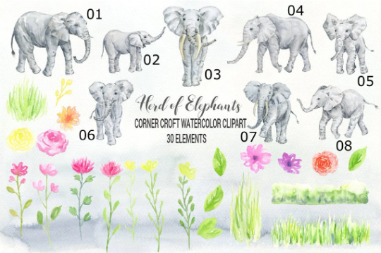 Elephant Family Print, Family Print, Family Gift, A4 Print, Elephant Gift, Elephant Print