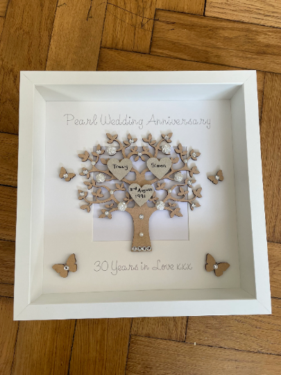 Personalised Pearl Wedding Anniversary Gift, Pearl Wedding Gift,Pearl Wedding Frame
