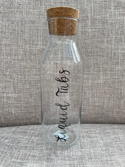Laundry Storage Bottle, Glass Jar With Cork Lid, Mrs Hinch, Laundry Storage