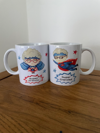 Super Grandparent Mugs, Super Grandad Mug, Grandparent Gift, Grandparent Mugs, Funny Grandparent Gift, New Grandparent Gift
