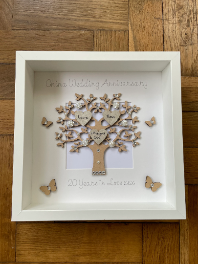 Personalised China Wedding Anniversary Frame, China Anniversary Gift