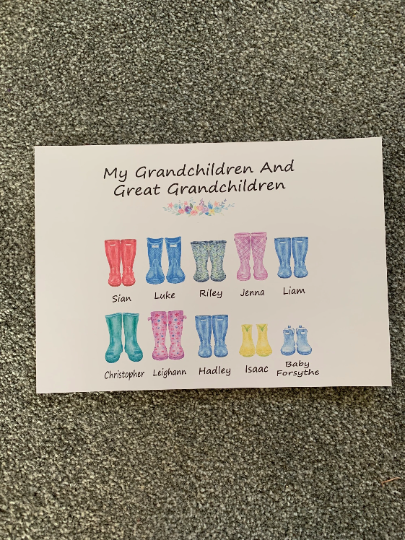 Grandchildren Print, Great Grandchildren Print, Gift For Grandparents, Gift For Grandparents