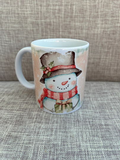 Snowman Mug, Christmas Snowman Mug, Cute Christmas Mug