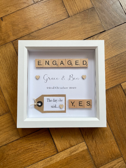 Engagement Frame, Engagement Photo Frame, Engagement Gift For Them