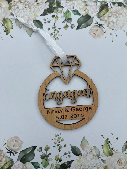 Engaged Gift, Engaged Ornament, Engagement Gift, Engagement Present, Engaged Present Active