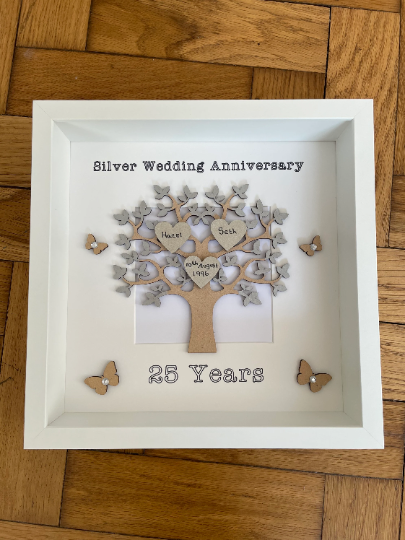 Silver Wedding Anniversary Frame, Silver Wedding Gift