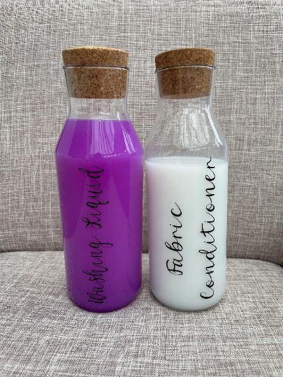 Laundry Storage Bottle, Glass Jar With Cork Lid, Mrs Hinch, Laundry Storage