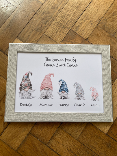Gnome Family Print, Gnome Print, Gnome Present, Gnome Gift, Gnome Family