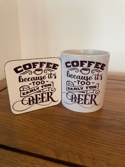 Coffee Because Its Too Early For Beer Mug, Daddy Gift, Dad Gift, Dad Mug