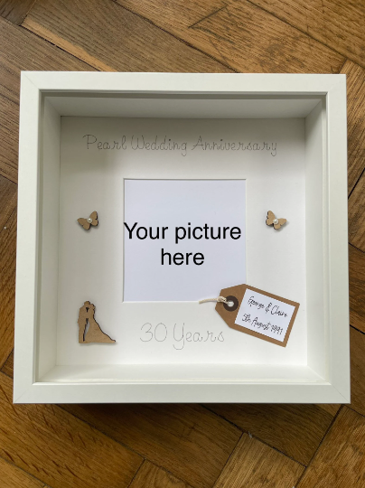 Personalised Pearl Wedding Anniversary Gift, Pearl Wedding Gift,Pearl Wedding Frame, Wedding Gift, 30th Wedding Gift