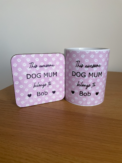 Personalised Awesome Dog Mum Mug, Dog Lover Gift, New Dog Gift, Dog Mum Mug, Dog Lover Mug