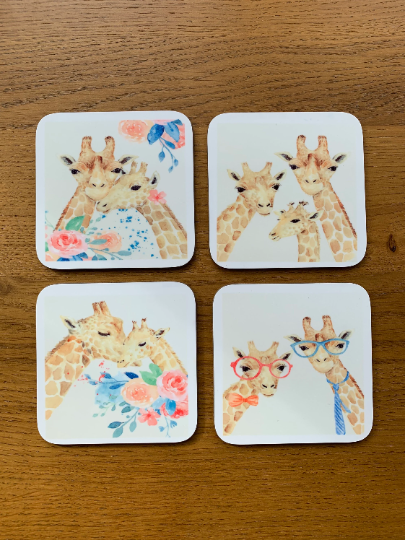Giraffe Coasters, Giraffe Coaster, Giraffe, Giraffe Gift