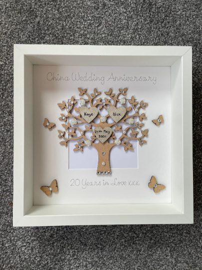 Personalised China Wedding Anniversary Frame, China Anniversary Gift