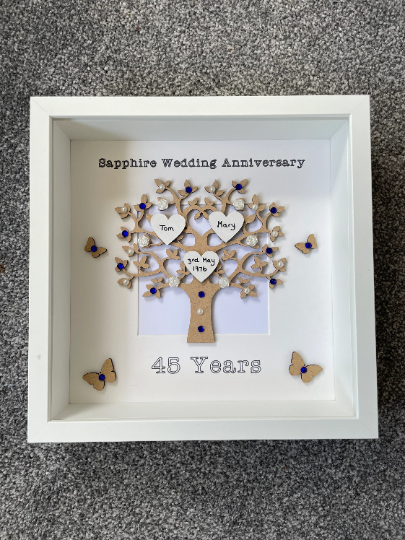 Sapphire Wedding Anniversary Frame, Sapphire Wedding Anniversary Gift