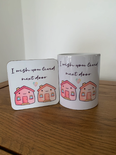 Friend Mug, Friend Gift, I Wish You Lived Next Door Mug, Best Friend Gift