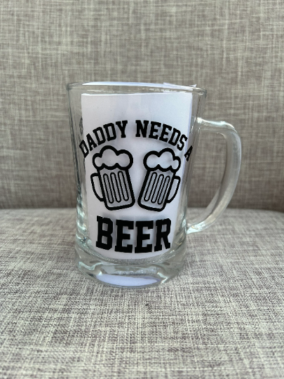 Daddy Pint Glass, Pint Glass For Daddy, Daddy Beer Pint Glass, Beer Glass, Beer Pint Glass