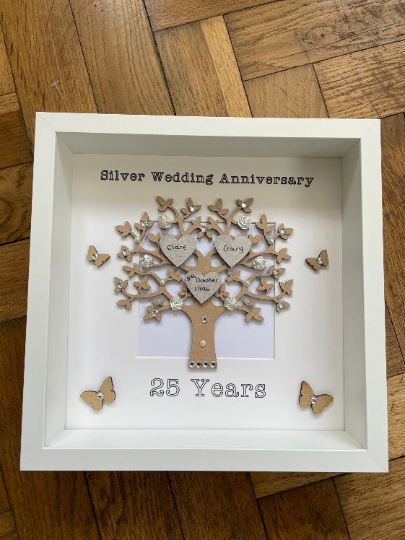 Silver Wedding Anniversary Frame, Silver Wedding Gift, Wedding Gift