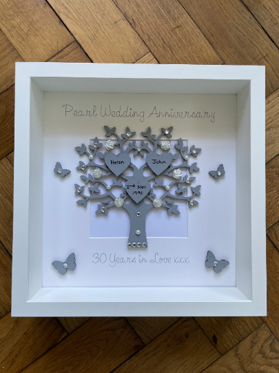 Personalised Pearl Wedding Anniversary Gift, Pearl Wedding Gift, Pearl Wedding Frame