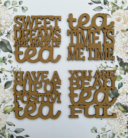 Wooden Tea Coasters, Set Of 4 Coasters, Wood Wedding Gift, Wood Tea Coasters, Wooden Coasters
